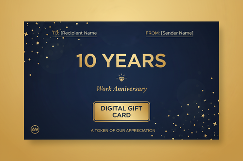 10th Work Anniversary Gift Card